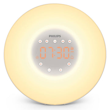 Philips Wake-up Light, Sunrise Simulation, 2 Natural Sounds, FM Radio & Bedside Lamp (Container Product Without Box) - Imported from UK